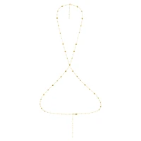 Imber body chain, Round cut, White, Gold-tone plated by SWAROVSKI