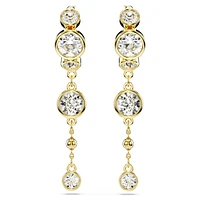 Imber drop earrings, Round cut, White, Mixed metal finish by SWAROVSKI
