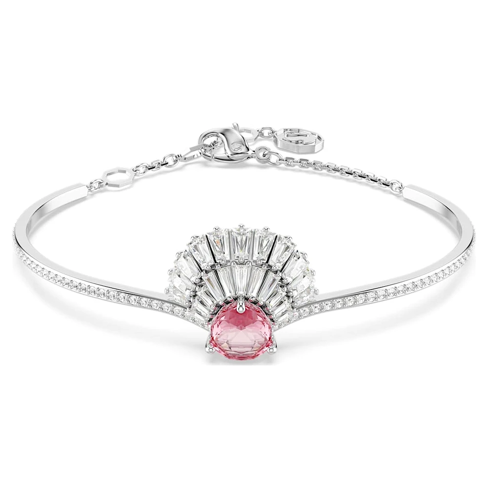 Idyllia bangle, Shell, Pink, Rhodium plated by SWAROVSKI