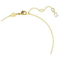 Hyperbola pendant, Octagon cut, Crystal pearls, Heart, Pink, Gold-tone plated by SWAROVSKI
