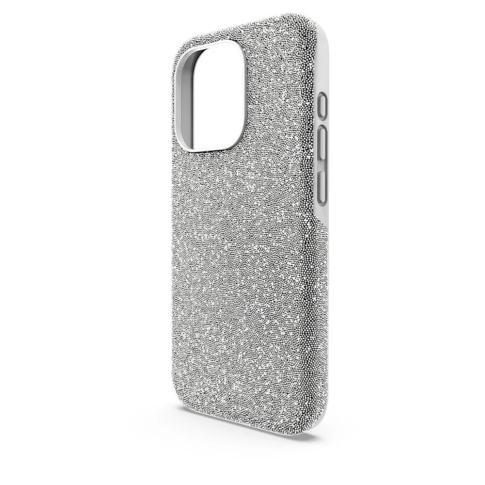 High smartphone case, iPhone® 15 Pro, Silver Tone by SWAROVSKI