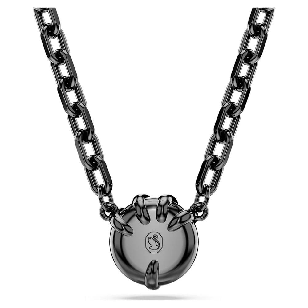 Dragon & Phoenix pendant, Dragon’s claw, Black, Ruthenium plated by SWAROVSKI