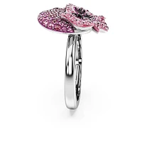 Alice in Wonderland cocktail ring, Flower, Multicoloured, Rhodium plated by SWAROVSKI