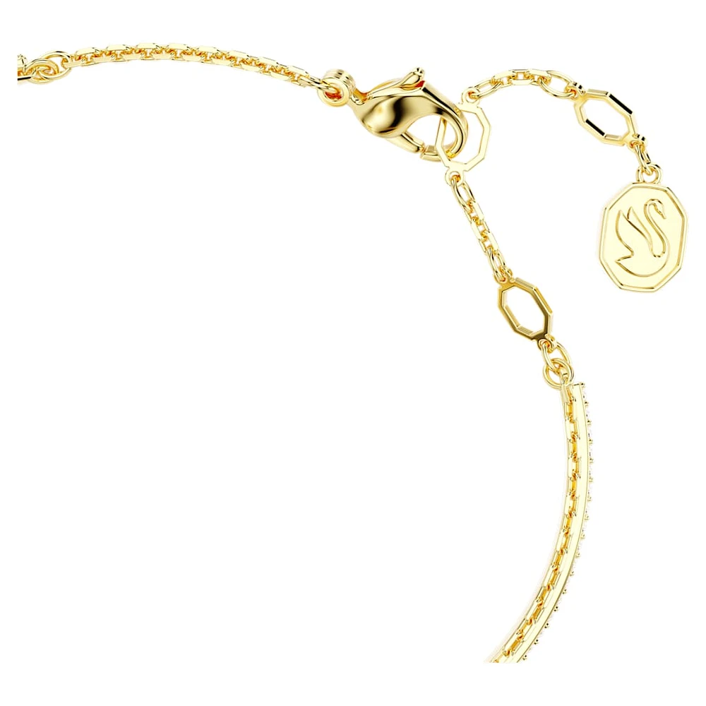 Chroma bangle, Heart, Red, Gold-tone plated by SWAROVSKI