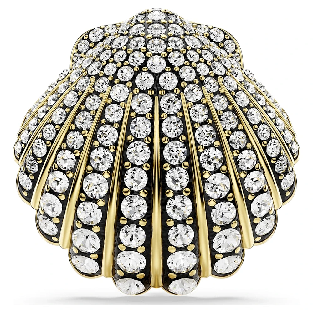 Idyllia brooch, Shell, White, Gold-tone plated by SWAROVSKI