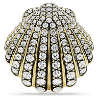 Idyllia brooch, Shell, White, Gold-tone plated by SWAROVSKI