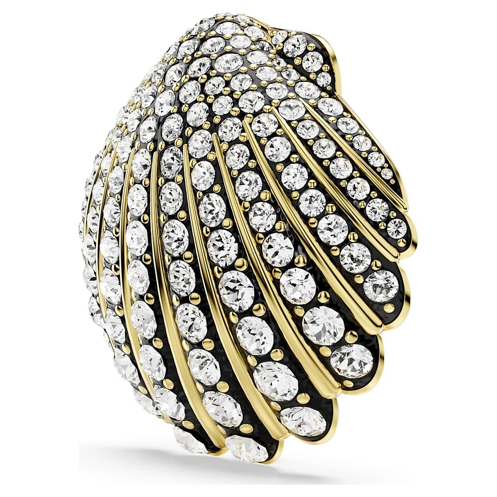 Idyllia brooch, Shell, White, Gold-tone plated by SWAROVSKI
