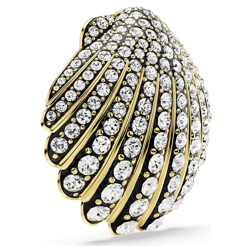 Idyllia brooch, Shell, White, Gold-tone plated by SWAROVSKI