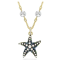 Idyllia pendant, Crystal pearls, Starfish, Multicolored, Gold-tone plated by SWAROVSKI
