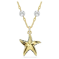 Idyllia pendant, Crystal pearls, Starfish, Multicolored, Gold-tone plated by SWAROVSKI