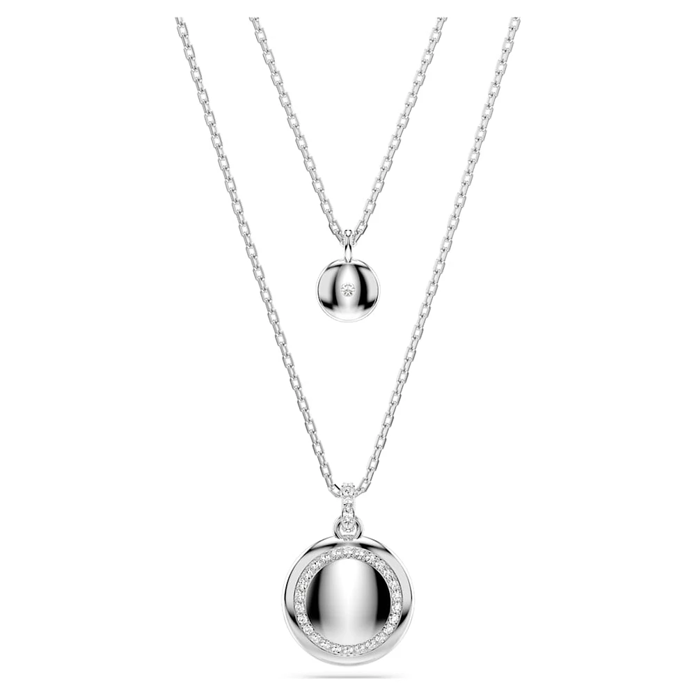 Sublima layered pendant, White, Rhodium plated by SWAROVSKI