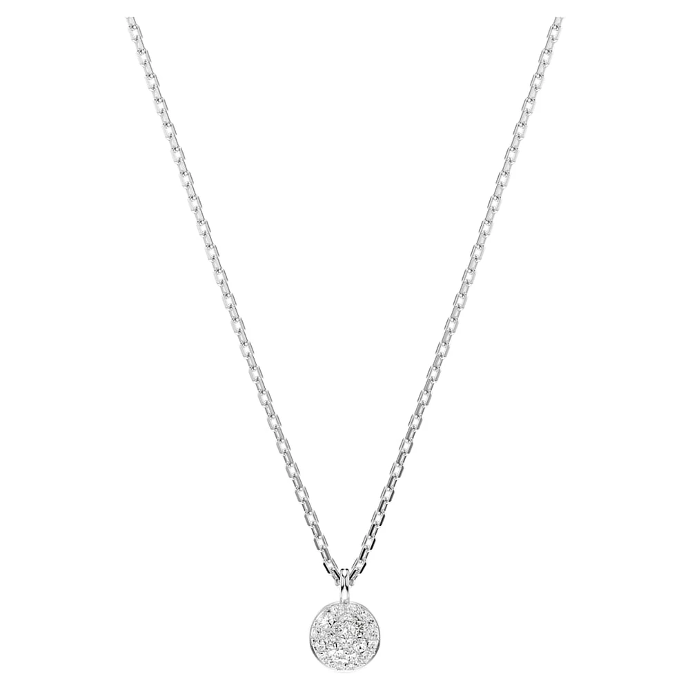 Sublima layered pendant, White, Rhodium plated by SWAROVSKI