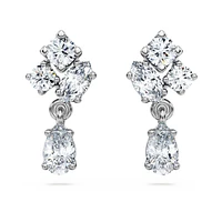 Galaxy drop earrings, Lab-grown diamonds 0.75 ct tw, Mixed shapes, 14K white gold by SWAROVSKI