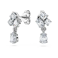 Galaxy drop earrings, Lab-grown diamonds 0.75 ct tw, Mixed shapes, 14K white gold by SWAROVSKI
