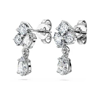 Galaxy drop earrings, Lab-grown diamonds 0.75 ct tw, Mixed shapes, 14K white gold by SWAROVSKI