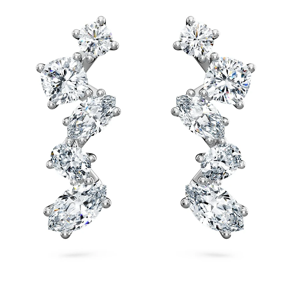 Galaxy ear cuffs, Lab-grown diamonds 1.25 ct tw, Mixed shapes, 14K white gold by SWAROVSKI