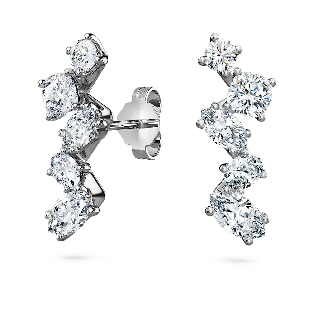 Galaxy ear cuffs, Lab-grown diamonds 1.25 ct tw, Mixed shapes, 14K white gold by SWAROVSKI