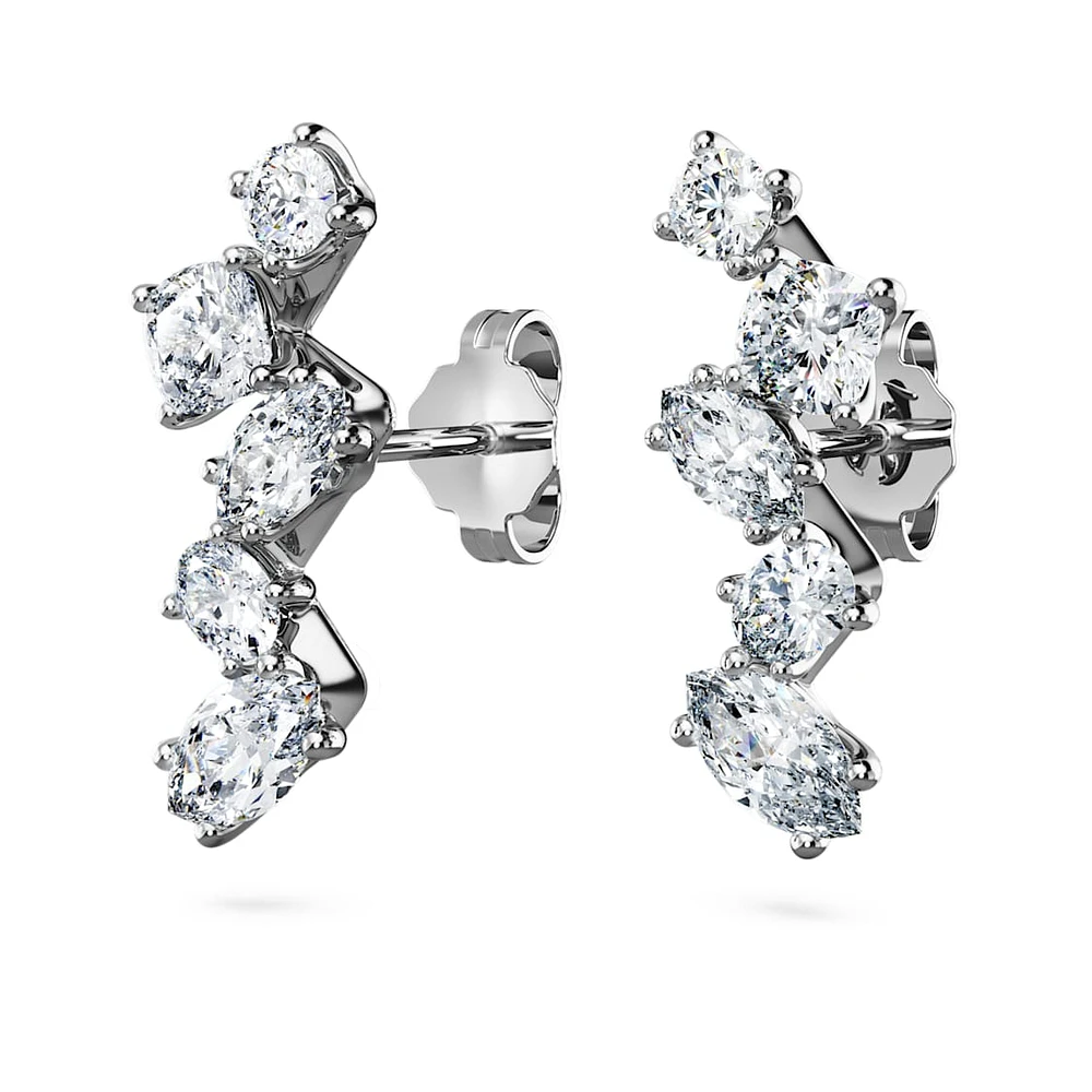 Galaxy ear cuffs, Lab-grown diamonds 1.25 ct tw, Mixed shapes, 14K white gold by SWAROVSKI