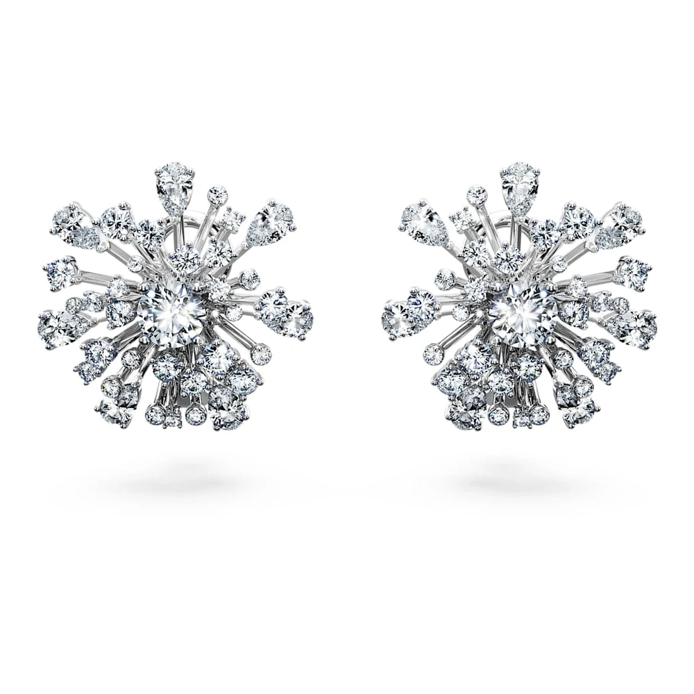 Galaxy stud earrings, Lab-grown diamonds 5.5 ct tw, Mixed shapes, 14K white gold by SWAROVSKI