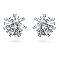 Galaxy stud earrings, Lab-grown diamonds 5.5 ct tw, Mixed shapes, 14K white gold by SWAROVSKI