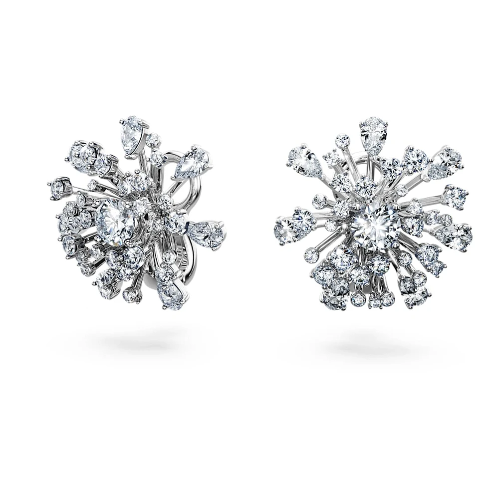 Galaxy stud earrings, Lab-grown diamonds 5.5 ct tw, Mixed shapes, 14K white gold by SWAROVSKI