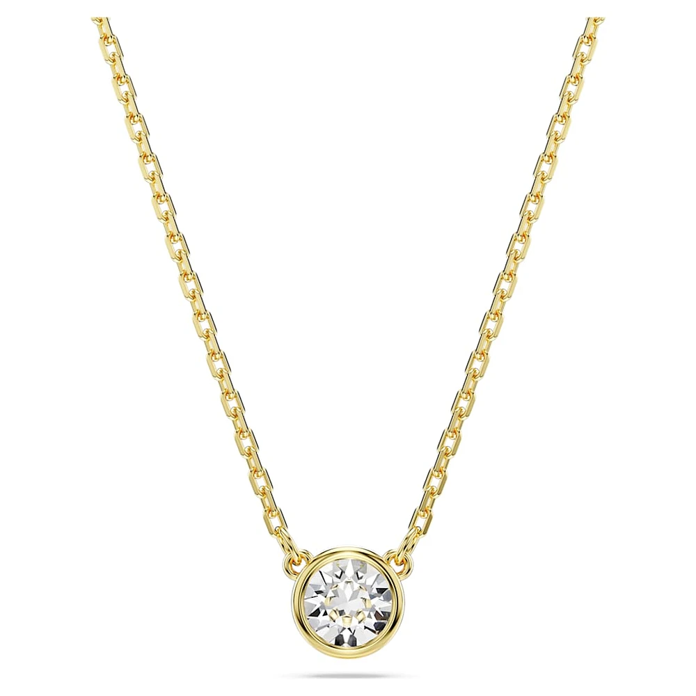 Imber pendant, Round cut, White, Gold-tone plated by SWAROVSKI