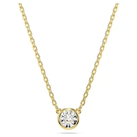 Imber pendant, Round cut, White, Gold-tone plated by SWAROVSKI