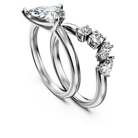 Galaxy ring, Set (2), Lab-grown diamonds 1.4 ct tw, Mixed shapes, 14K white gold by SWAROVSKI