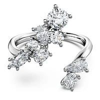 Galaxy bypass ring, Lab-grown diamonds 1.25 ct tw, Mixed shapes, 14K white gold by SWAROVSKI