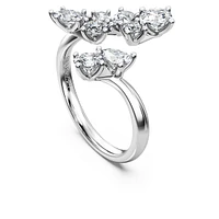 Galaxy bypass ring, Lab-grown diamonds 1.25 ct tw, Mixed shapes, 14K white gold by SWAROVSKI