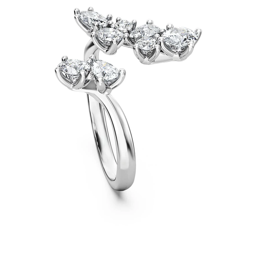 Galaxy bypass ring, Lab-grown diamonds 1.25 ct tw, Mixed shapes, 14K white gold by SWAROVSKI