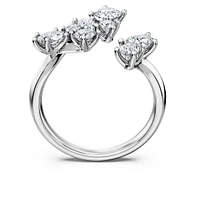Galaxy bypass ring, Lab-grown diamonds 1.25 ct tw, Mixed shapes, 14K white gold by SWAROVSKI