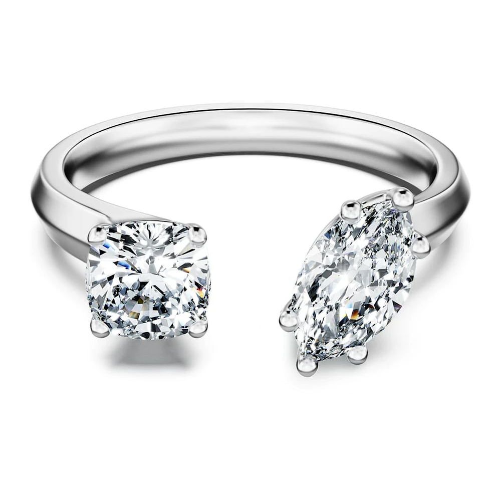 Galaxy open ring, Lab-grown diamonds 1 ct tw, Mixed shapes, 14K white gold by SWAROVSKI