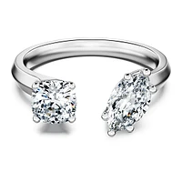 Galaxy open ring, Lab-grown diamonds 1 ct tw, Mixed shapes, 14K white gold by SWAROVSKI