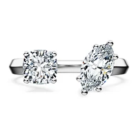 Galaxy open ring, Lab-grown diamonds 1 ct tw, Mixed shapes, 14K white gold by SWAROVSKI