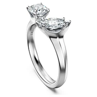 Galaxy open ring, Lab-grown diamonds 1 ct tw, Mixed shapes, 14K white gold by SWAROVSKI