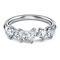 Galaxy ring, Lab-grown diamonds 1 ct tw, Mixed shapes, 14K white gold by SWAROVSKI