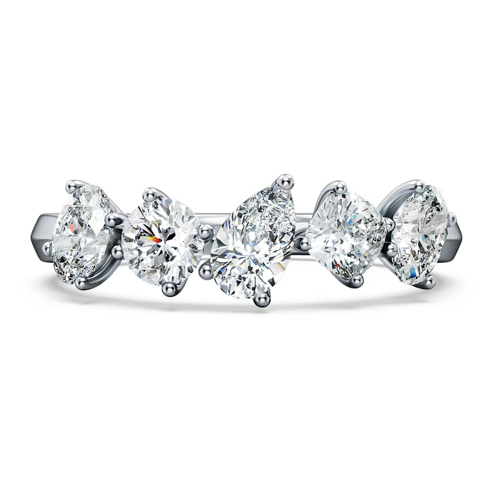 Galaxy ring, Lab-grown diamonds 1 ct tw, Mixed shapes, 14K white gold by SWAROVSKI