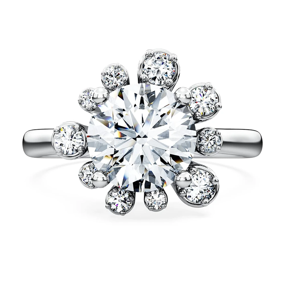 Galaxy ring, Lab-grown diamonds 2 ct tw, Round shape, 14K white gold by SWAROVSKI