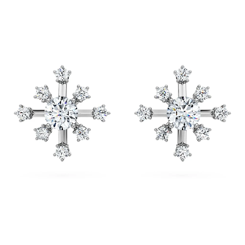 Galaxy stud earrings, Lab-grown diamonds 0.5 ct tw, Round shape, 14K white gold by SWAROVSKI