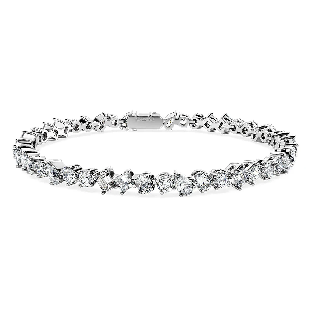 Galaxy Tennis bracelet, Lab-grown diamonds 5 ct tw, Mixed shapes, 14K white gold by SWAROVSKI