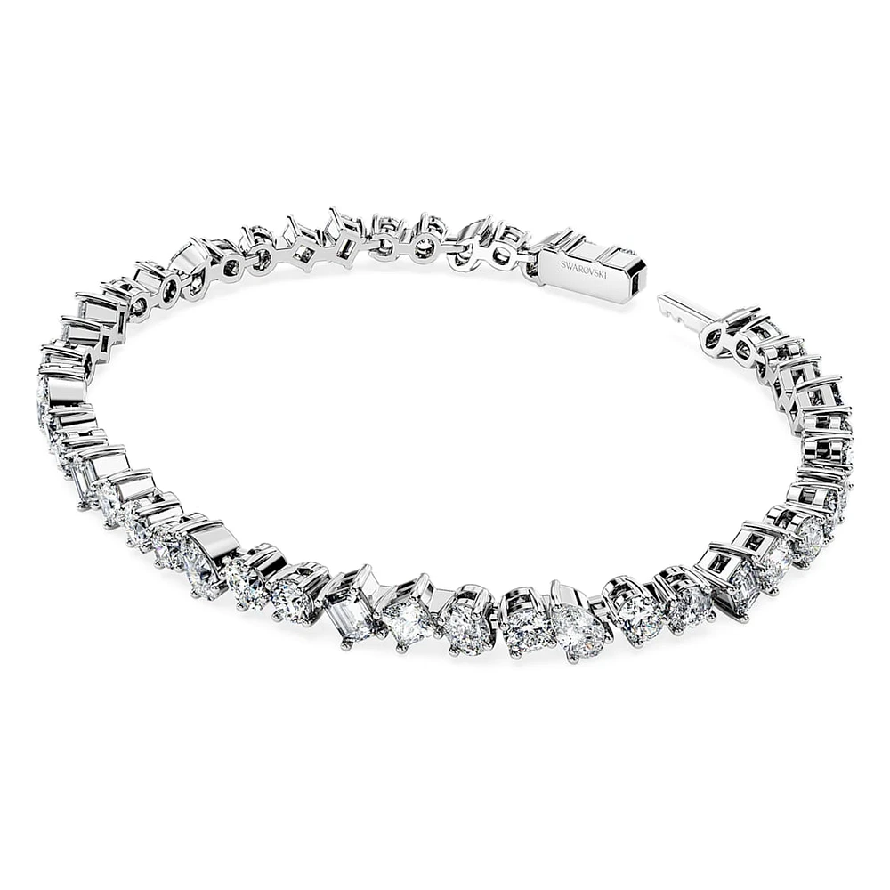 Galaxy Tennis bracelet, Lab-grown diamonds 5 ct tw, Mixed shapes, 14K white gold by SWAROVSKI