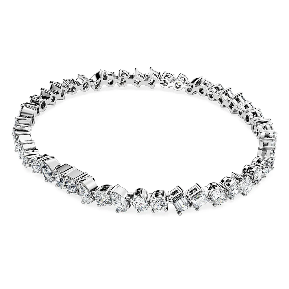 Galaxy Tennis bracelet, Lab-grown diamonds 5 ct tw, Mixed shapes, 14K white gold by SWAROVSKI