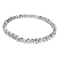 Galaxy Tennis bracelet, Lab-grown diamonds 5 ct tw, Mixed shapes, 14K white gold by SWAROVSKI