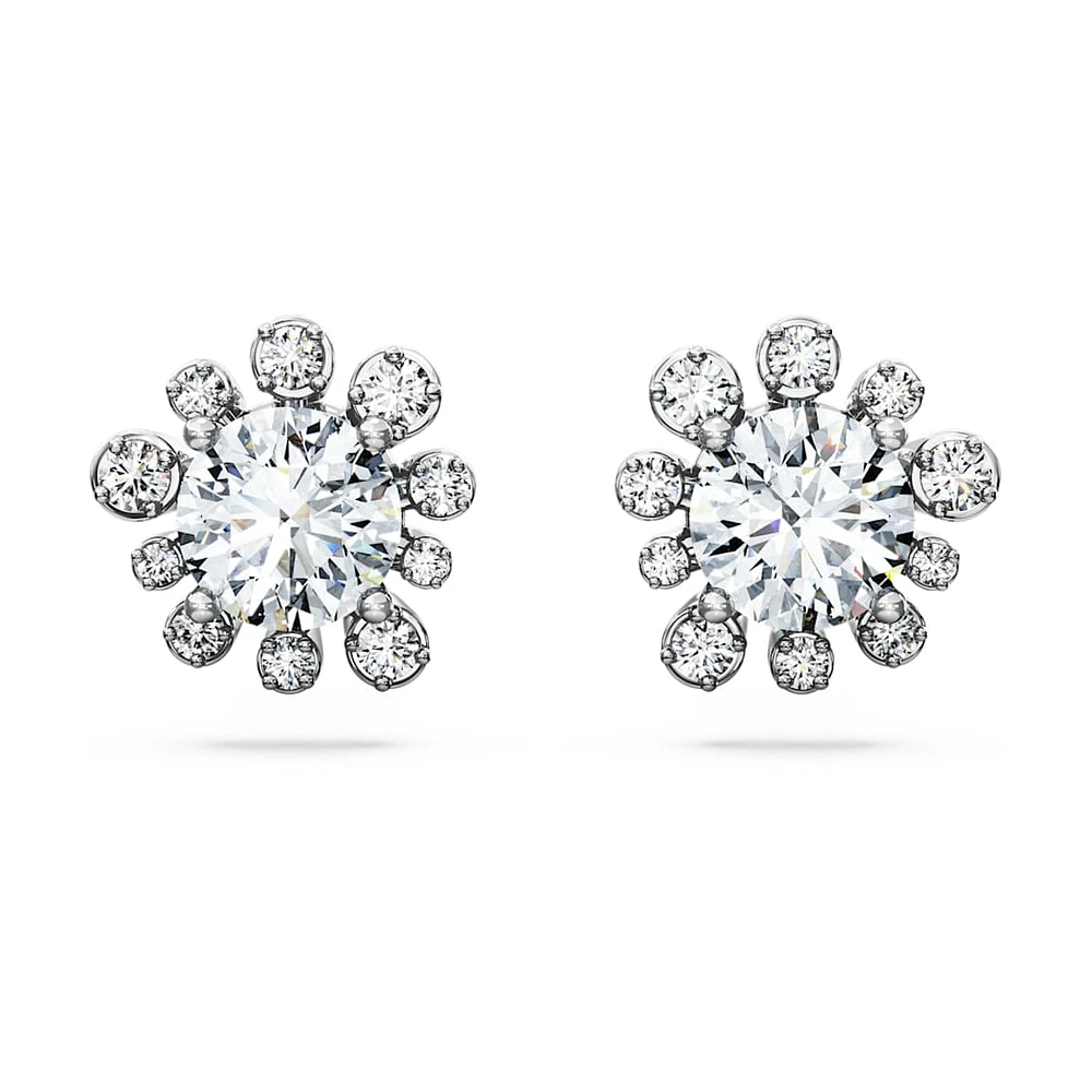 Galaxy stud earrings, Lab-grown diamonds 2.3 ct tw, Round shape, 14K white gold by SWAROVSKI