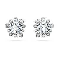Galaxy stud earrings, Lab-grown diamonds 2.3 ct tw, Round shape, 14K white gold by SWAROVSKI