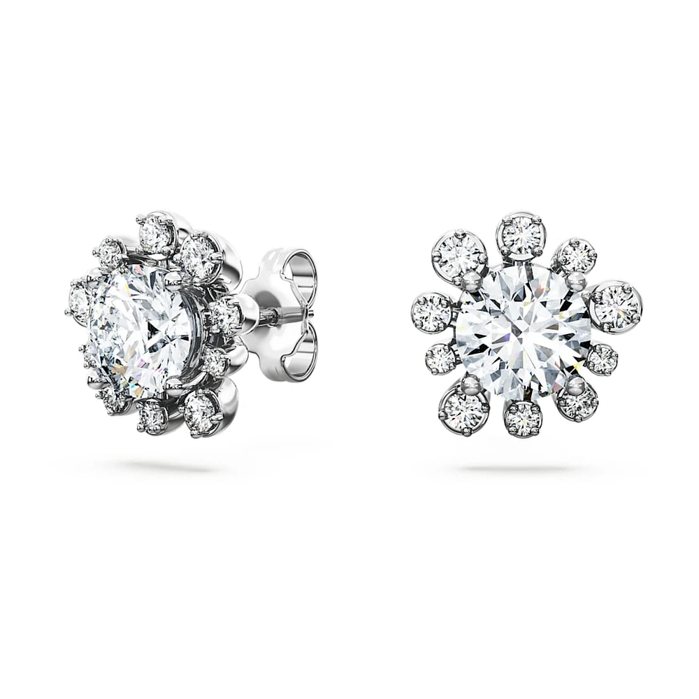 Galaxy stud earrings, Lab-grown diamonds 2.3 ct tw, Round shape, 14K white gold by SWAROVSKI