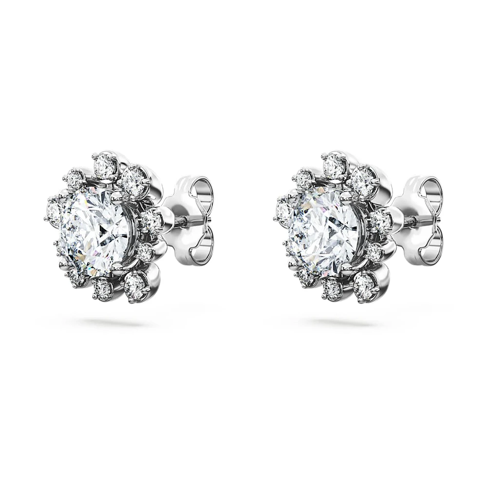 Galaxy stud earrings, Lab-grown diamonds 2.3 ct tw, Round shape, 14K white gold by SWAROVSKI
