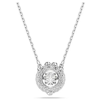 Dragon & Phoenix pendant, Dragon’s claw, White, Rhodium plated by SWAROVSKI