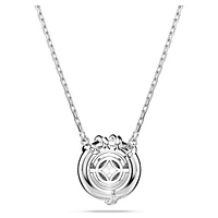 Dragon & Phoenix pendant, Dragon’s claw, White, Rhodium plated by SWAROVSKI
